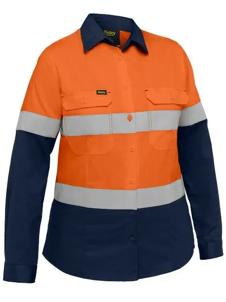 Bisley Women's Long Sleeve Taped Cool Lightweight Vented Shirt BL6390T
