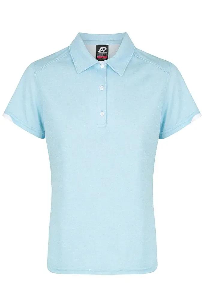Aussie Pacific Women's Morris Polo Shirt 2317 in Light Blue/White