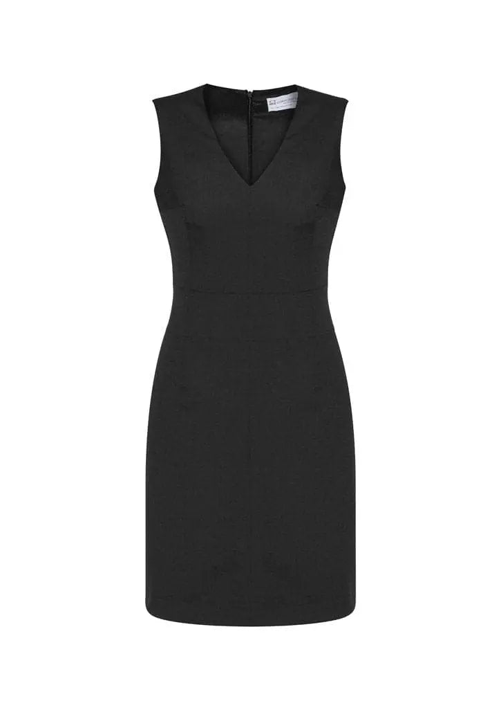 Biz Corporates Womens Sleeveless V Neck Dress 30121 Metro Workwear.