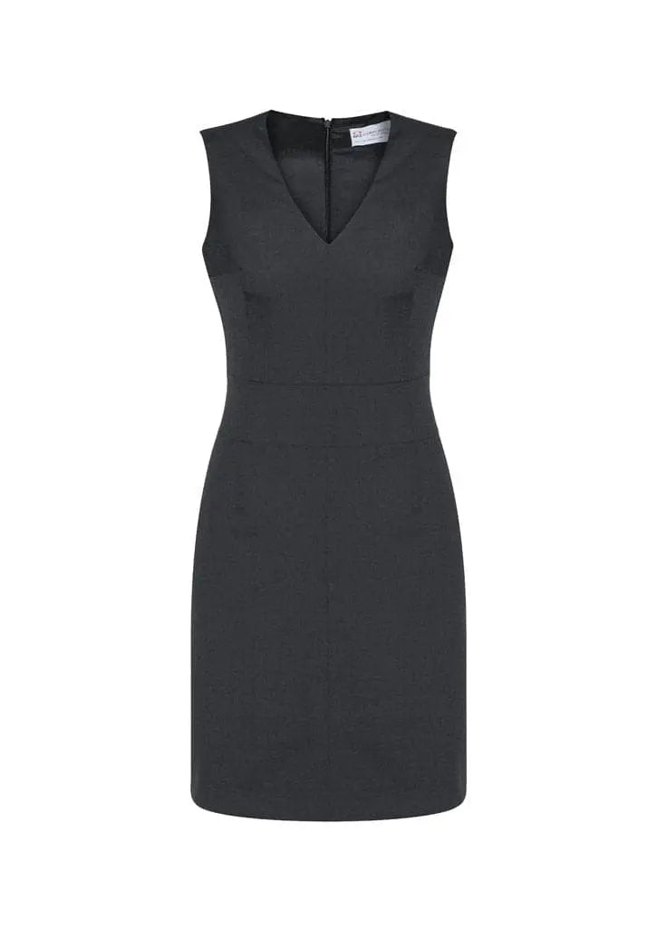 Biz Corporates Womens Sleeveless V Neck Dress 30121 Metro Workwear.