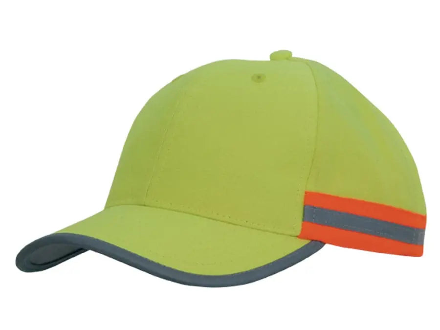 Headwear Hi-vis Cap 2 Tone Reflective Trim X12 - 3030 in Navy/Green