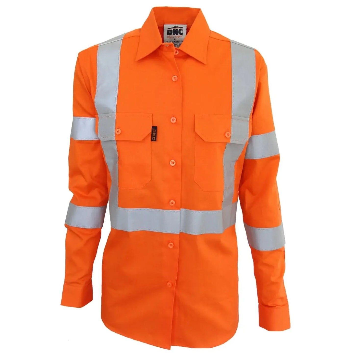 DNC Long Sleeve Women's Hi-vis 3 Way Vented "X" Back & Bio-motion Taped Shirt - 3544