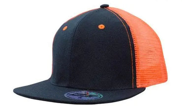 Headwear Hi-viz Mesh Back Flat Peak Cap X12 - 3818 Metro Workwear.