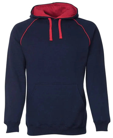 Kids Contrast Fleecy Hoodies 3CFH in Navy/Red