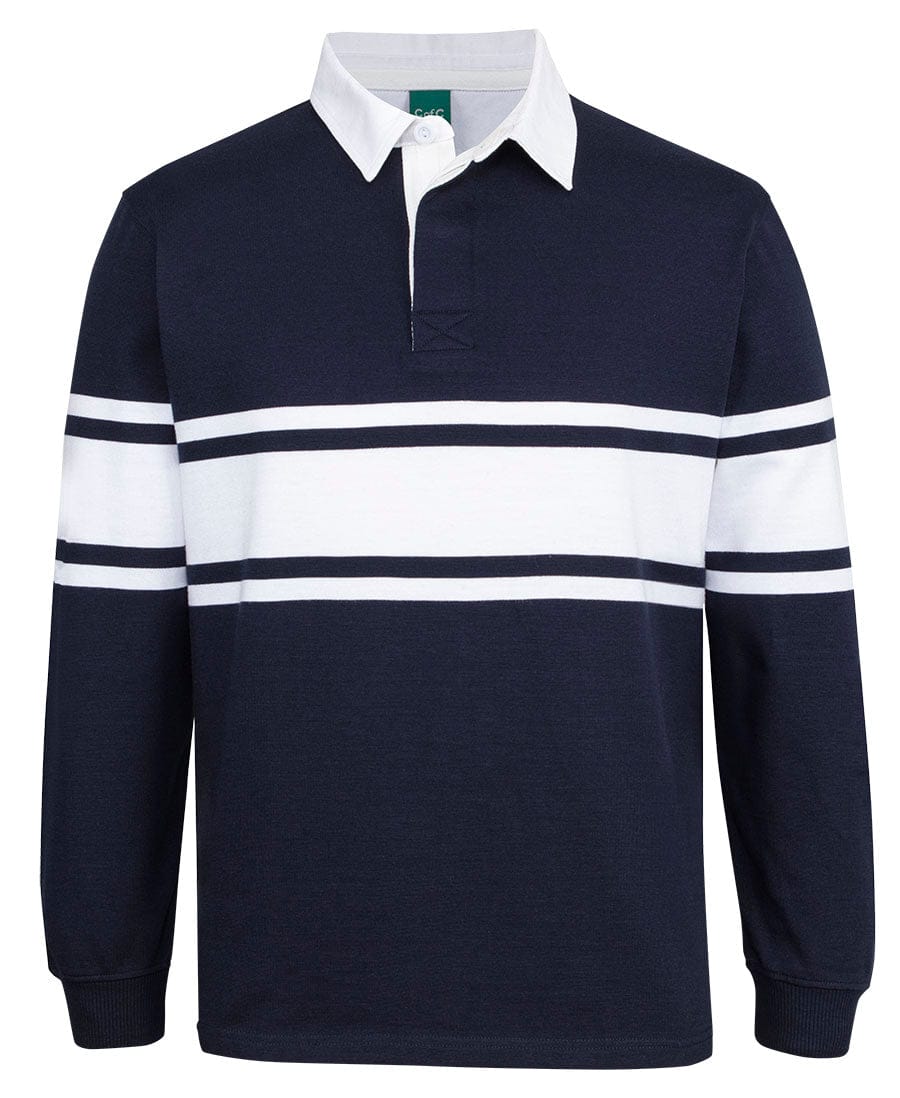 Jb's 3 Stripe Yarn Dyed Rugby Polo Shirt 3RY3