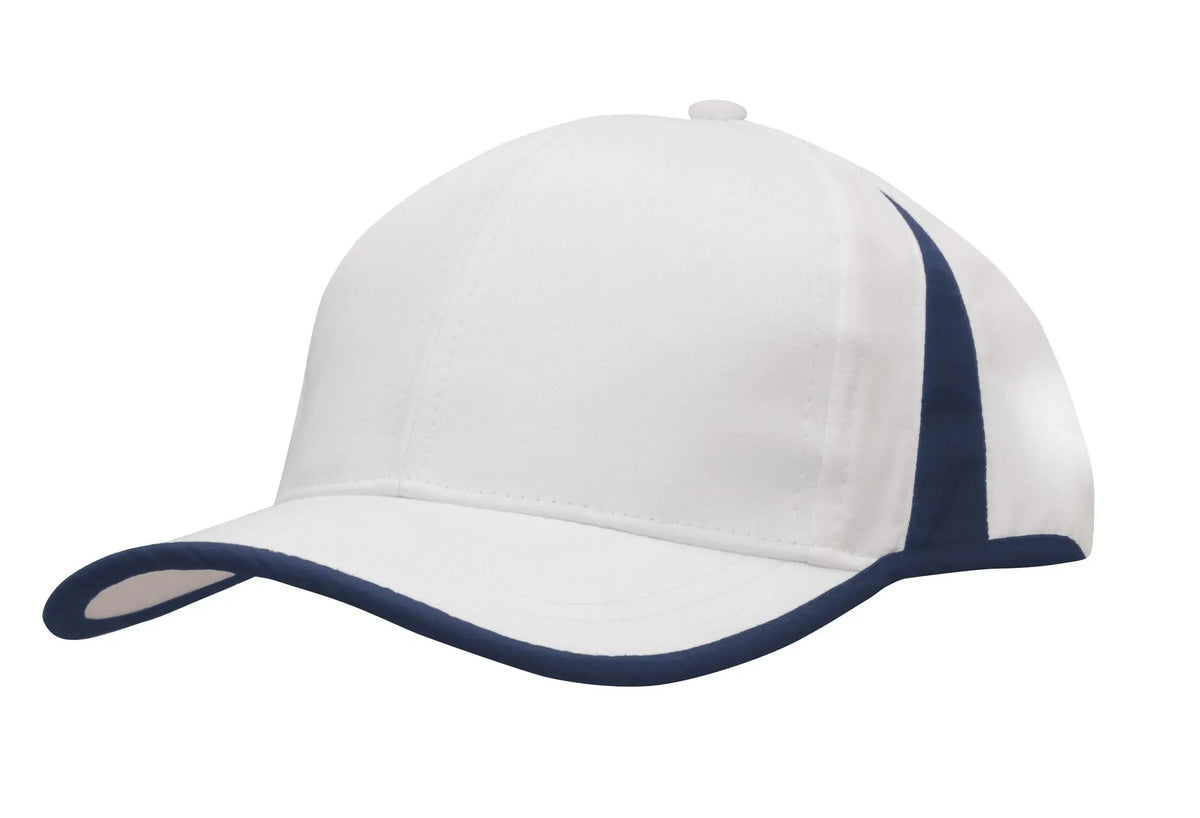 Headwear Ripstop W/trim & Inserts Cap X12 - 4004 in White/Navy