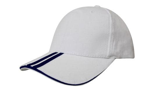 Headwear Bhc 2 Stripe Peak & Sandwich Cap X12 - 4074 Metro Workwear.