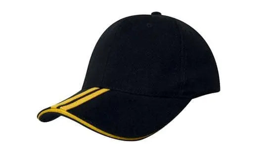 Headwear Bhc 2 Stripe Peak & Sandwich Cap X12 - 4074 Metro Workwear.