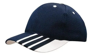 Headwear Sandwich Mesh W/peak Stripes Cap X12 - 4109 Metro Workwear.