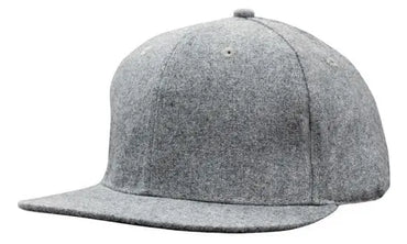 Headwear Grey Marle Flannel Flat Peak Cap X12 - 4135 Metro Workwear.