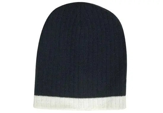 Headwear Two Tone Cable Knit Beanie X12 Metro Workwear.