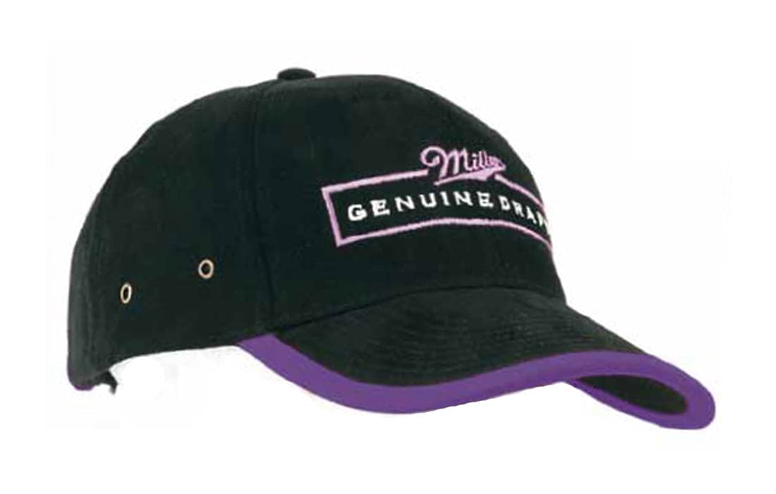 Headwear Brushed Heavy Cotton Cap With Peak And Arch Trim X12 - 4207 Metro Workwear.