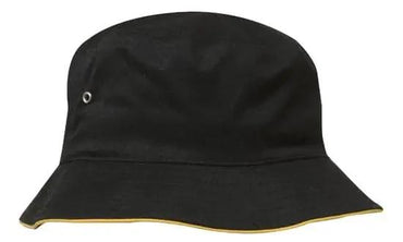 Headwear Bucket Hat With Sandwich Trim Brushed Heavy Sports Twill *no Sandwich* X12