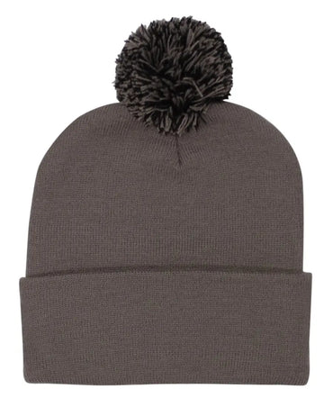 Headwear Knitted Acrylic Beanie With Pom Pom X12 - 4256 Metro Workwear.