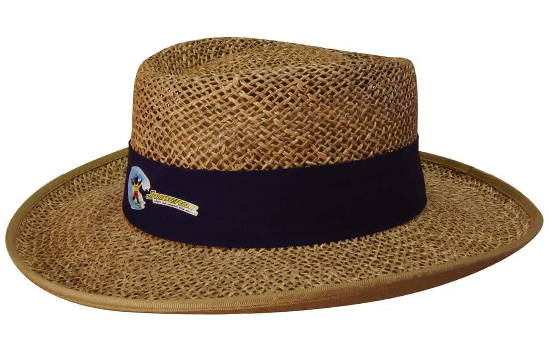 Headwear Straw Sports Hat With Material Under The Brim X12 - S4286 Metro Workwear.