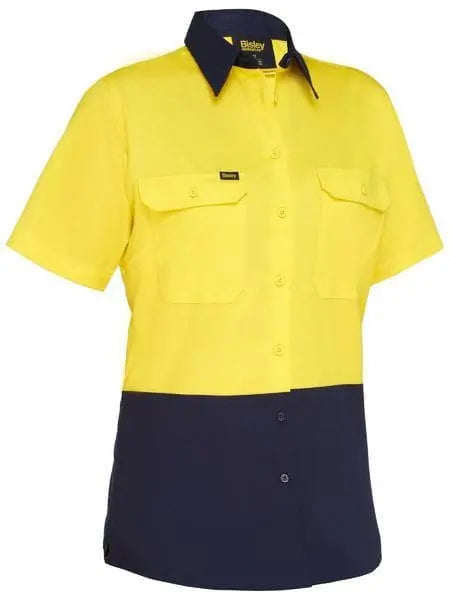 Bisley Women's Cool Lightweight Hi Vis Drill Shirt BL1895 Metro Workwear.