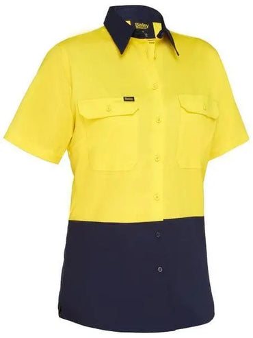 Bisley Women's Cool Lightweight Hi Vis Drill Shirt BL1895 Metro Workwear.