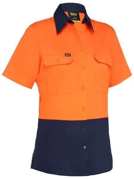 Bisley Women's Cool Lightweight Hi Vis Drill Shirt BL1895 Metro Workwear.