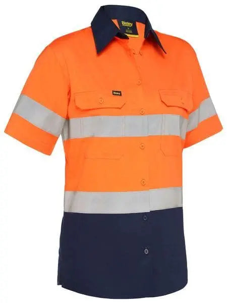 Bisley Women's Taped Cool Lightweight Hi Vis Drill Shirt BL1896 Metro Workwear.
