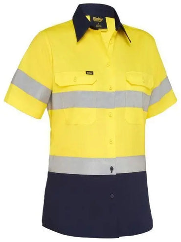 Bisley Women's Taped Cool Lightweight Hi Vis Drill Shirt BL1896 Metro Workwear.