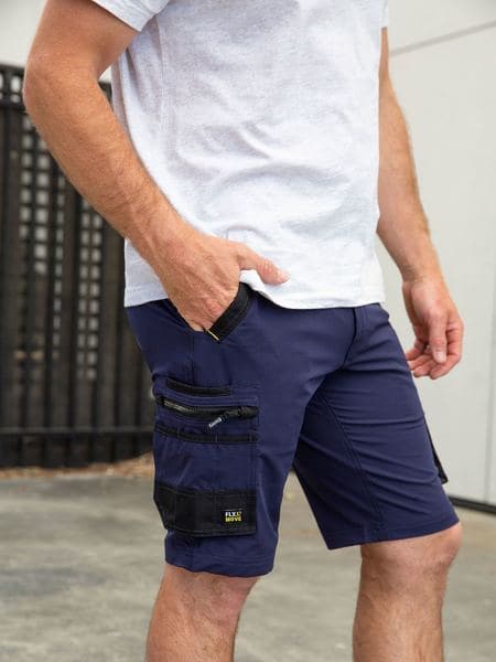 Bisley Flex & Move 4 Way Stretch Zip Cargo Shorts BSHC1332 Metro Workwear.