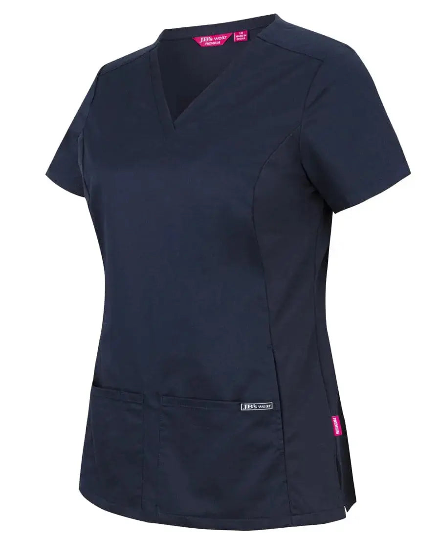 Jb's Ladies Premium Stretch Panel Scrub Top 4SUT1 Navy - Simply Scrubs Australia