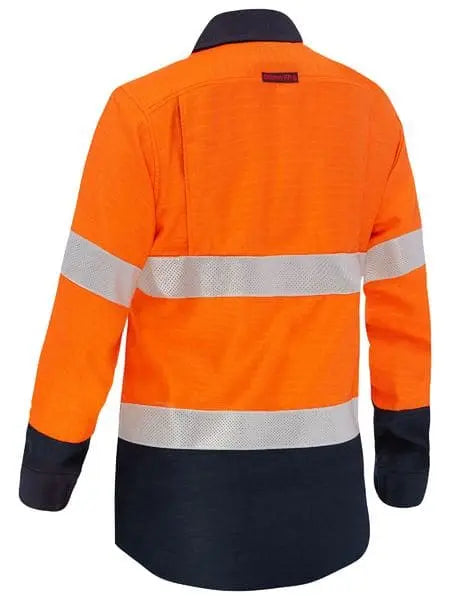 Bisley Apex 160 Women's Taped Hi Vis FR Vented Shirt BL8338T Metro Workwear.