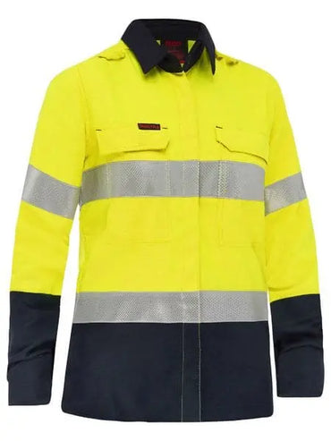 Bisley Apex 160 Women's Taped Hi Vis FR Vented Shirt BL8338T Metro Workwear.