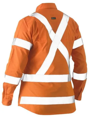 Women's X Taped Hi Vis Recycled Drill Shirt BL6266XT Metro Workwear.