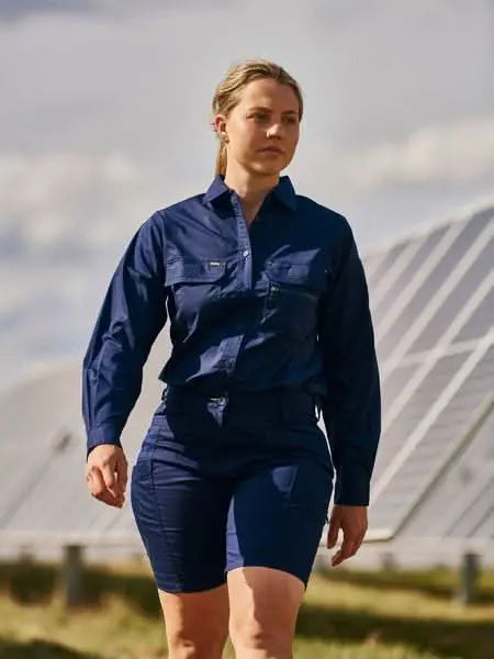 Bisley Women's X Airflow Stretch Ripstop Work Shirt BL6490 Metro Workwear.