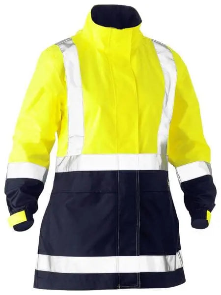 Bisley Women's Taped Hi Vis Recycled Rain Shell Jacket BJL6766T Metro Workwear.
