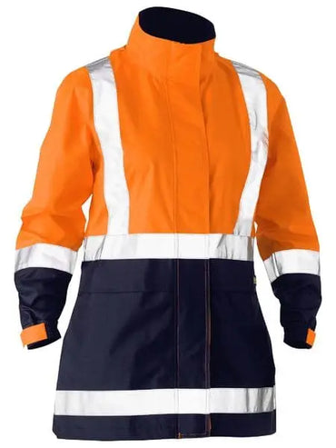 Bisley Women's Taped Hi Vis Recycled Rain Shell Jacket BJL6766T Metro Workwear.