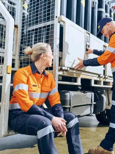 Bisley Apex 185 Women's Taped Hi Vis FR Vented Shirt BL8438T Metro Workwear.