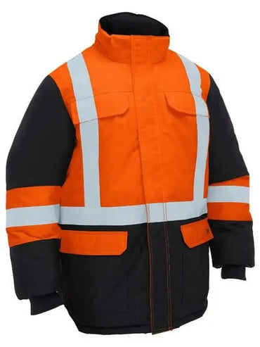 Bisley H Taped Hi Vis Freezer Hooded Jacket BJ6454HT Metro Workwear.