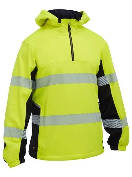 Bisley Taped Hi Vis Liquid Repellent Fleece Hoodie BJ6517T Metro Workwear.