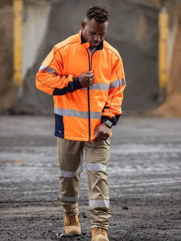 Bisley Men's Taped Hi Vis Zip Front Fleece BK6611T Metro Workwear.