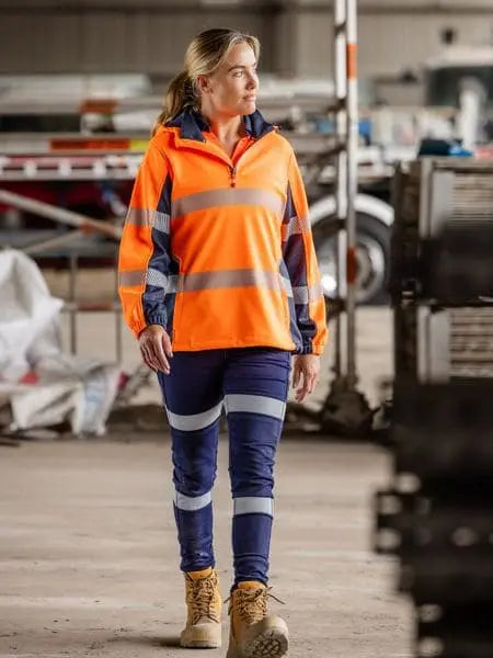 Bisley Taped Women's Hi Vis Water Repellent Fleece Hoodie BKL6571T Metro Workwear.