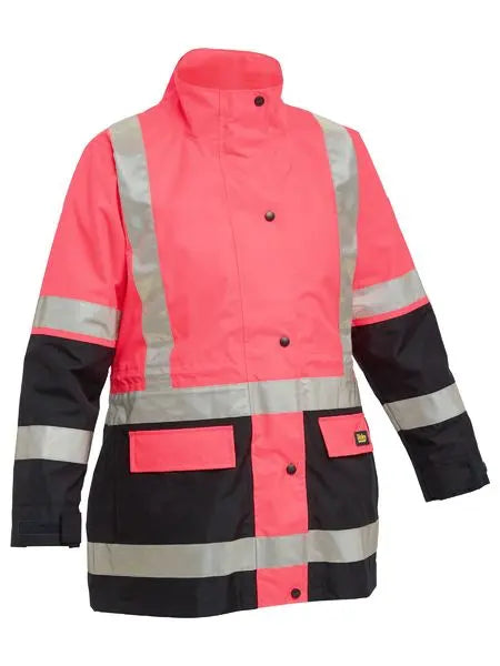 Bisley Taped Women's Hi Vis 5 in 1 Rain Jacket BKL6975 Metro Workwear.