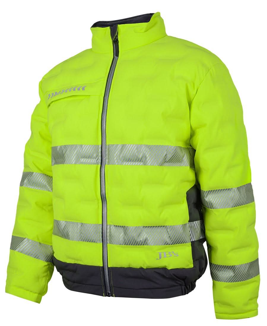Jb's Hi Vis Graphene Puffer Taped Jacket 6DGJ Metro Workwear.