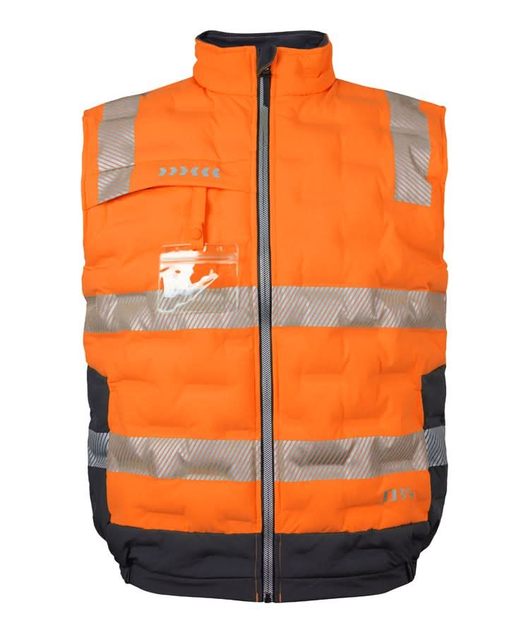 Jb's Hi Vis Graphene Puffer Taped Vest 6DGV Metro Workwear.