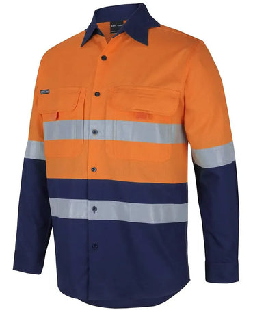 Hi Vis Taped Reflective Ripstop Long Sleeve Fishing Shirt 6DNRL