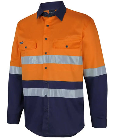Hi Vis (D+n) Long Sleeve Stretch Work Shirt With Tape 6DSWL