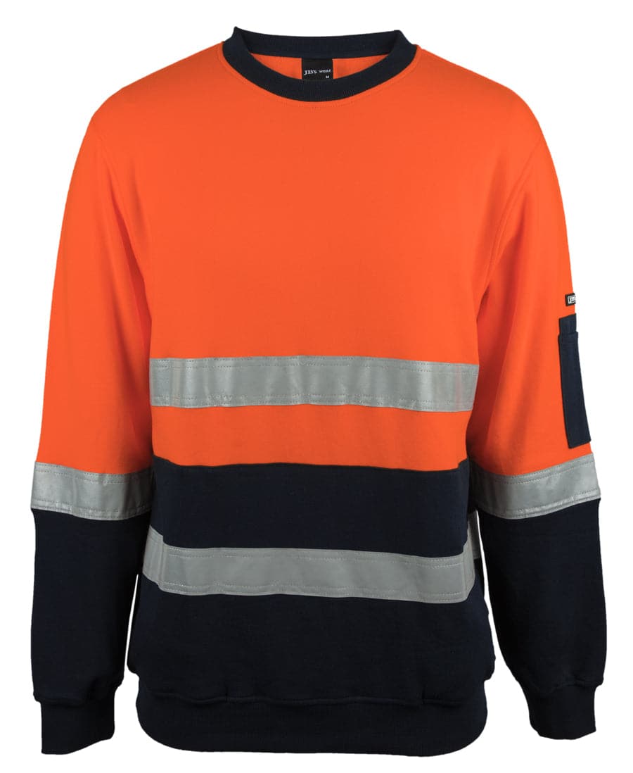 JB'S Hi-Vis 310 Cotton Day Night Crew Sweater 6DVCM Metro Workwear.