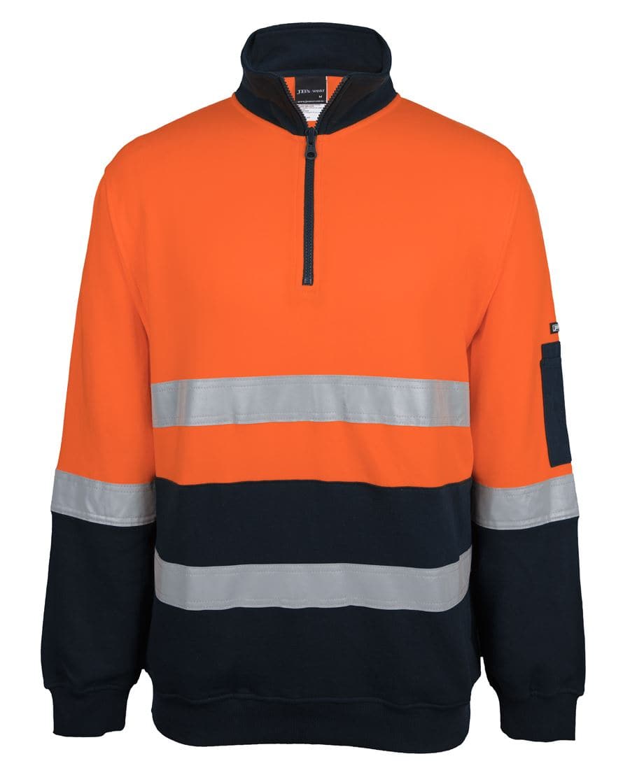 JB'S Hi-Vis 310 Cotton Day Night 1/2 Zip Fleece 6DVFM Metro Workwear.