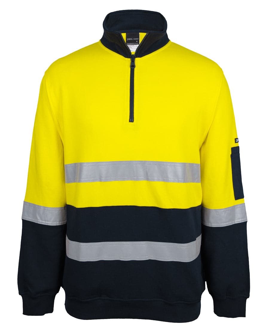 JB'S Hi-Vis 310 Cotton Day Night 1/2 Zip Fleece 6DVFM Metro Workwear.