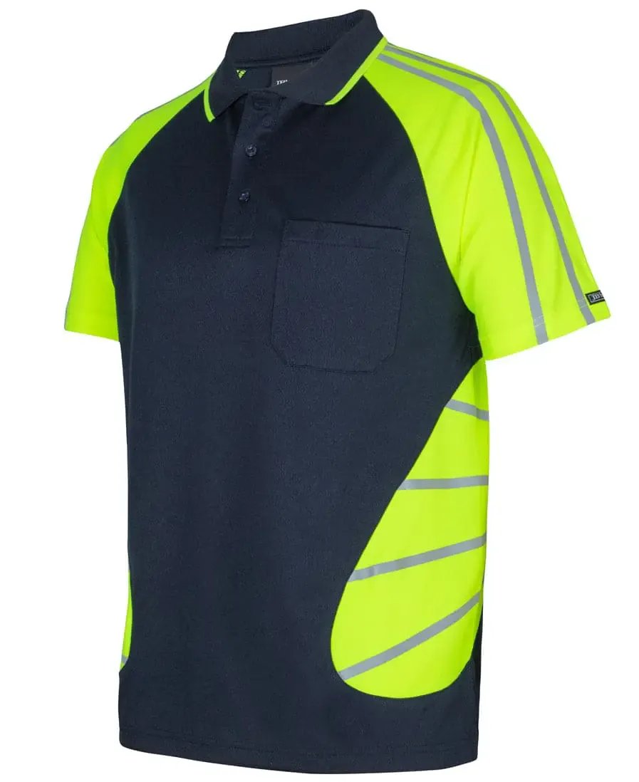 Jb's Short Sleeve Street Spider Hi Vis Polo With Reflective Stripes 6HSSR
