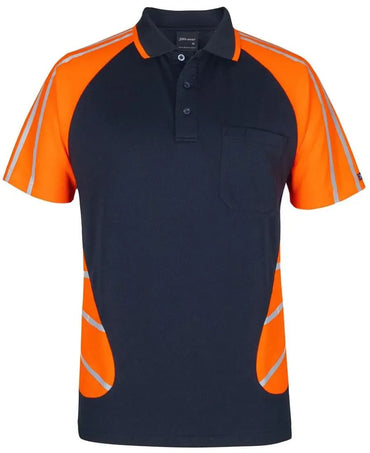 Jb's Short Sleeve Street Spider Hi Vis Polo With Reflective Stripes 6HSSR