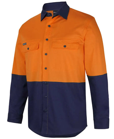 Hi Vis L/s Stretch Work Shirt 6HSWL Metro Workwear.