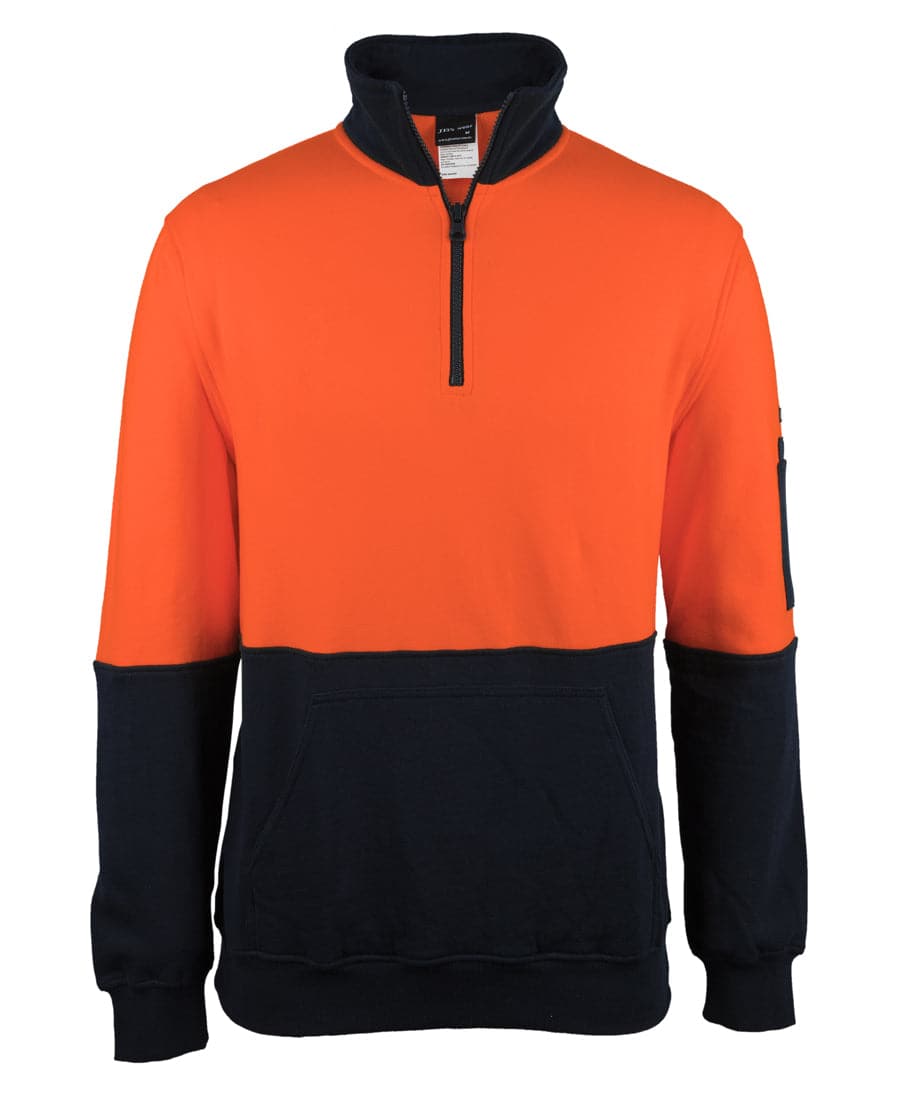 JB'S Hi-Vis 310 Cotton 1/2 Zip Fleece 6HVFM Metro Workwear.