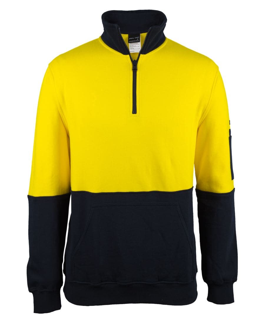 JB'S Hi-Vis 310 Cotton 1/2 Zip Fleece 6HVFM Metro Workwear.